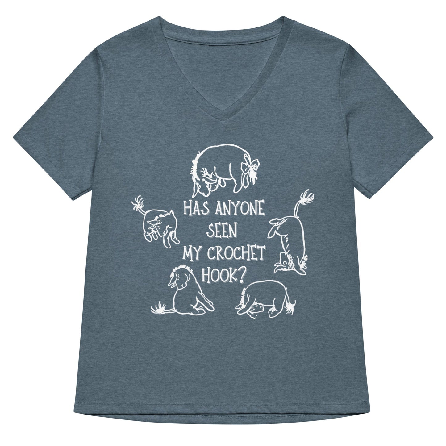 Lost Crochet Hook V Neck T-Shirt Heather Slate / S