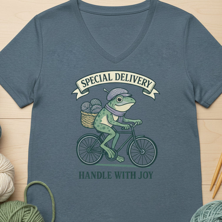 Special Delivery V Neck T-Shirt Heather Slate / S
