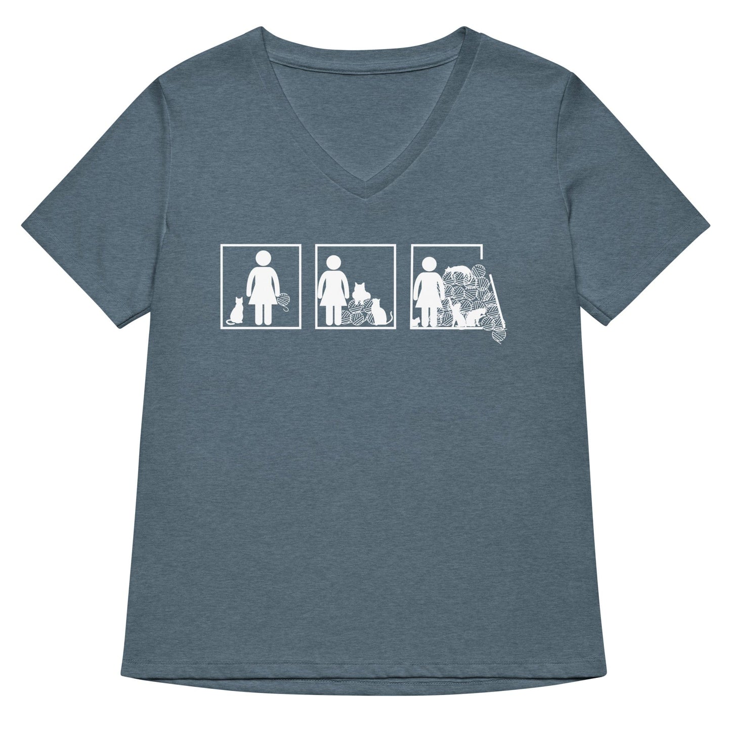 The Inevitable Escalation V Neck T-Shirt Heather Slate / S