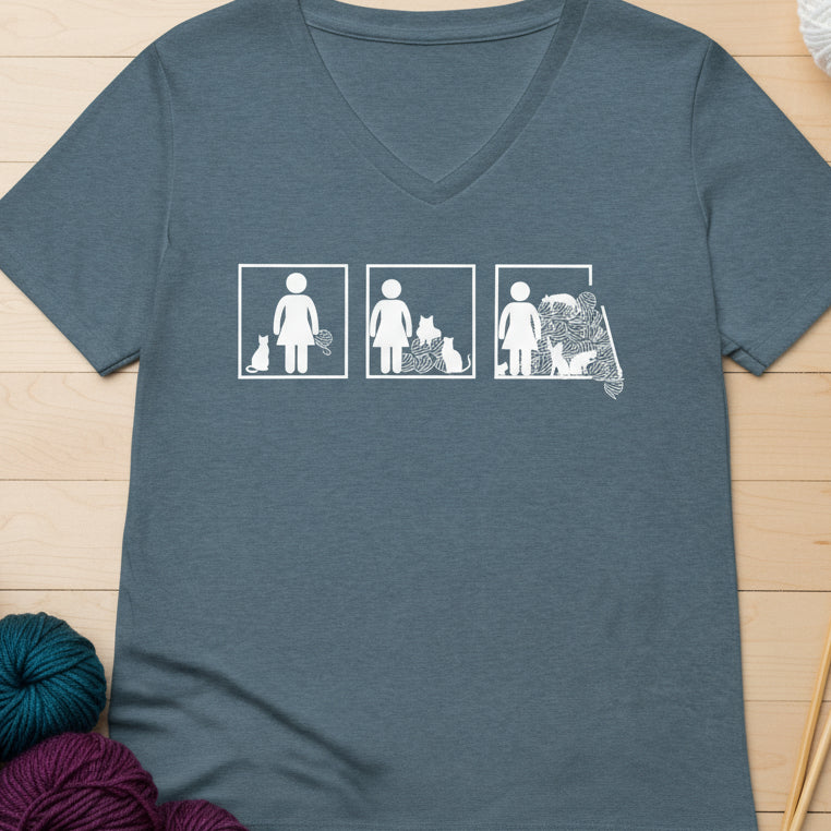 The Inevitable Escalation V Neck T-Shirt Heather Slate / S