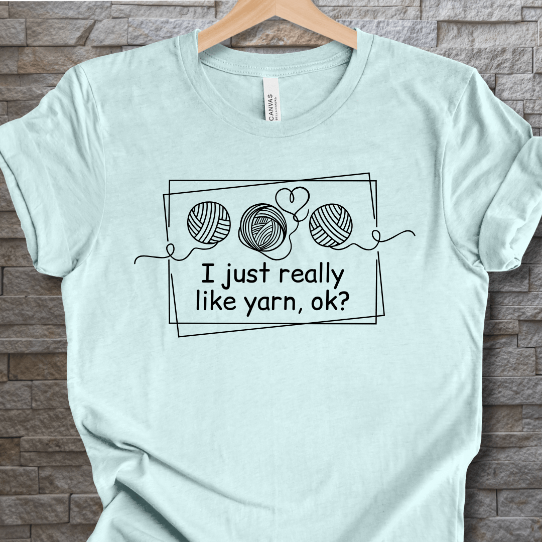 I just really like yarn, ok? T-Shirt Ice Blue / S