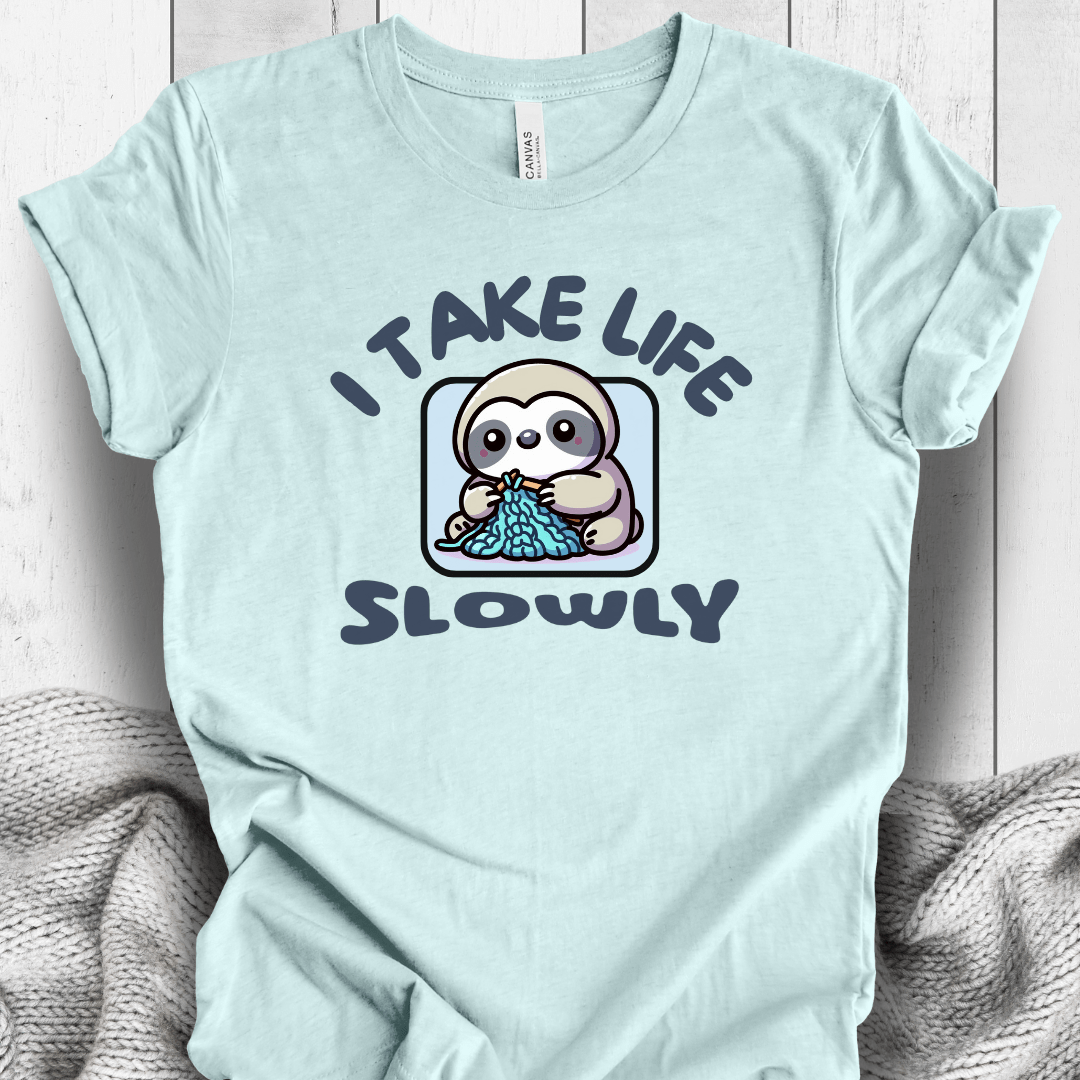 I take life slowly T-Shirt Ice Blue / S