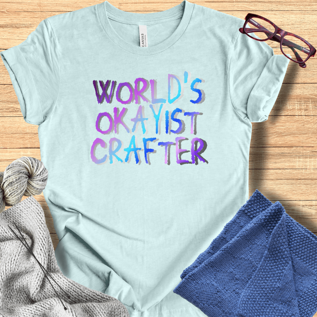 Worlds Okayist Crafter T-Shirt Ice Blue / S