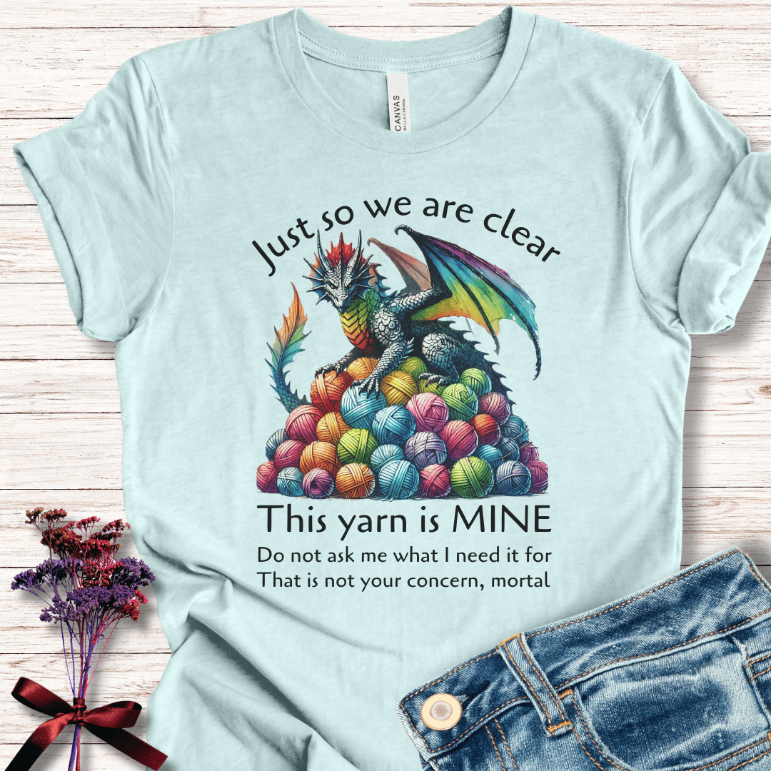 Yarn Dragon with slogan T-Shirt Ice Blue / S