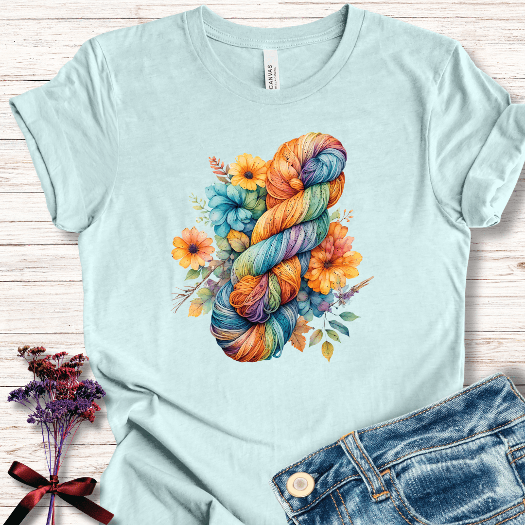 Floral Skein T-Shirt Ice Blue / XS