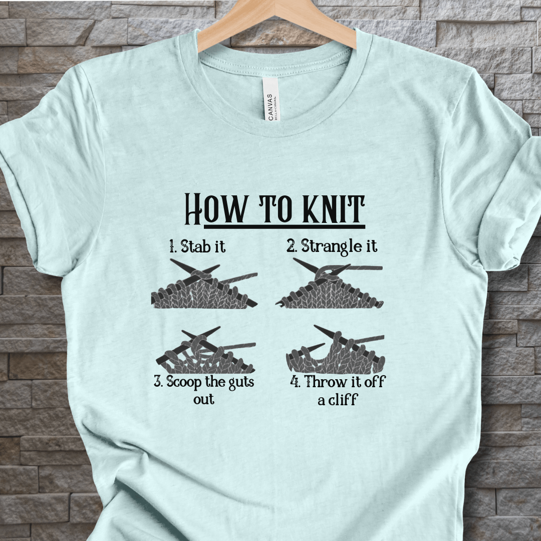 How to knit T-Shirt Ice Blue / XS
