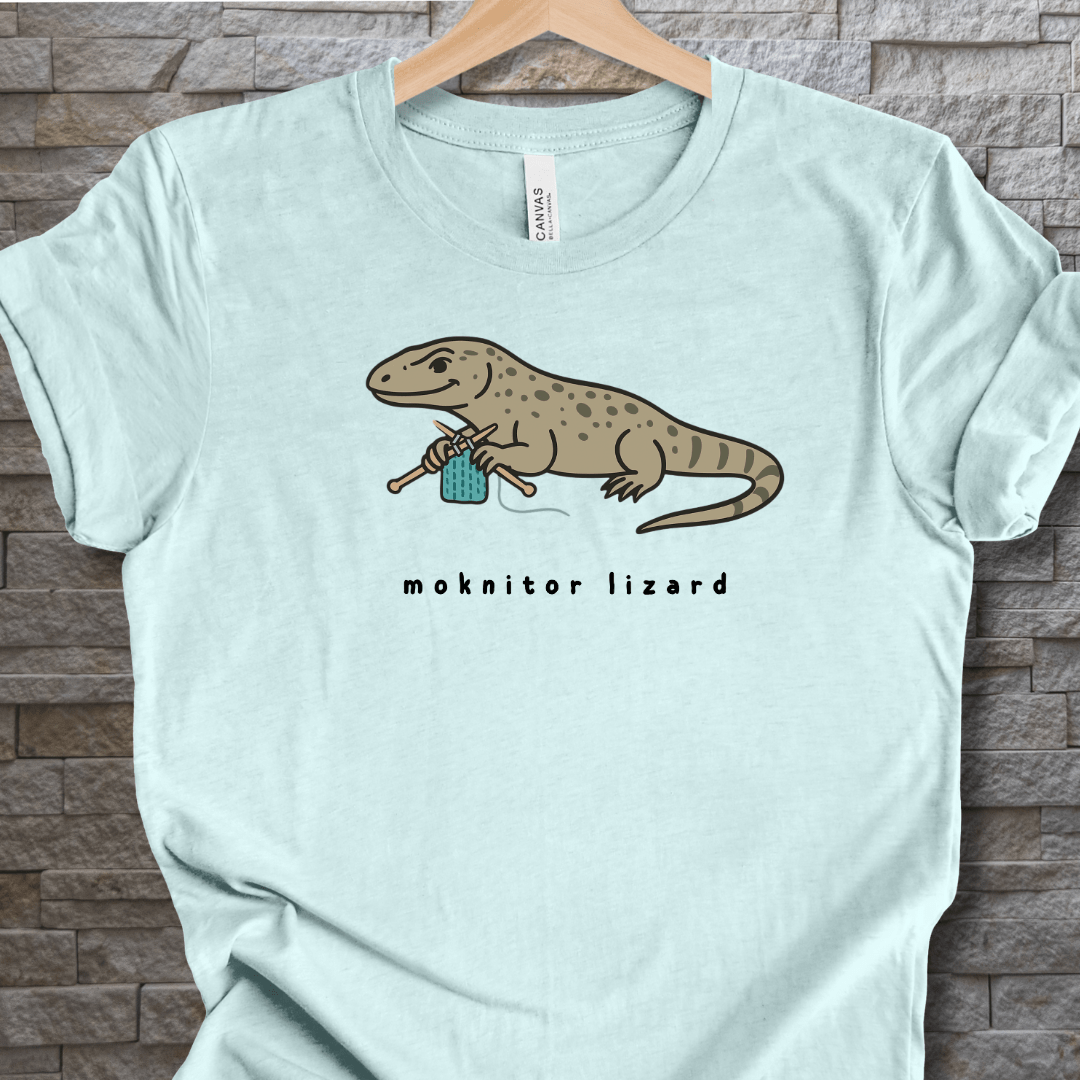 Moknitor Lizard t-shirt Ice Blue / XS