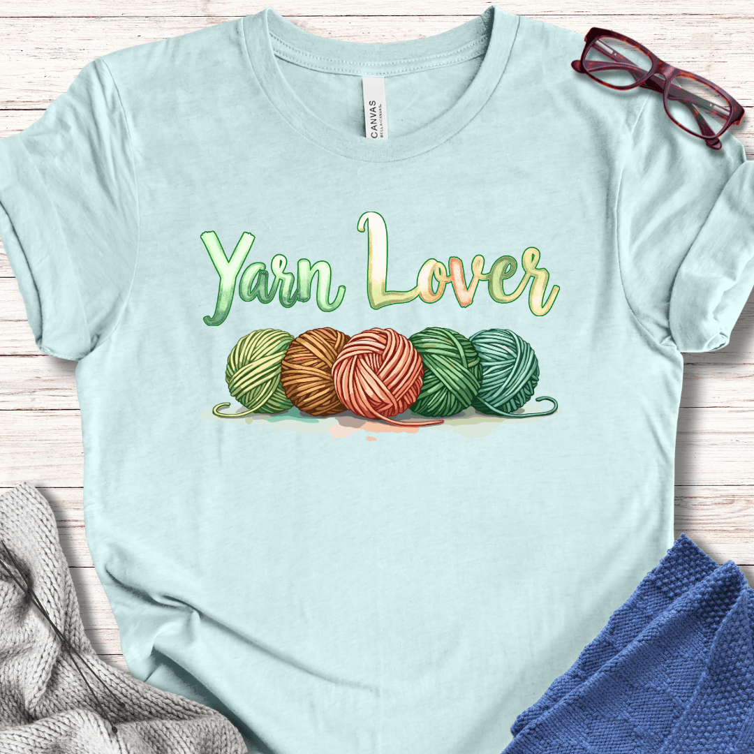 Yarn Lover (earthy) T-Shirt Ice Blue / XS