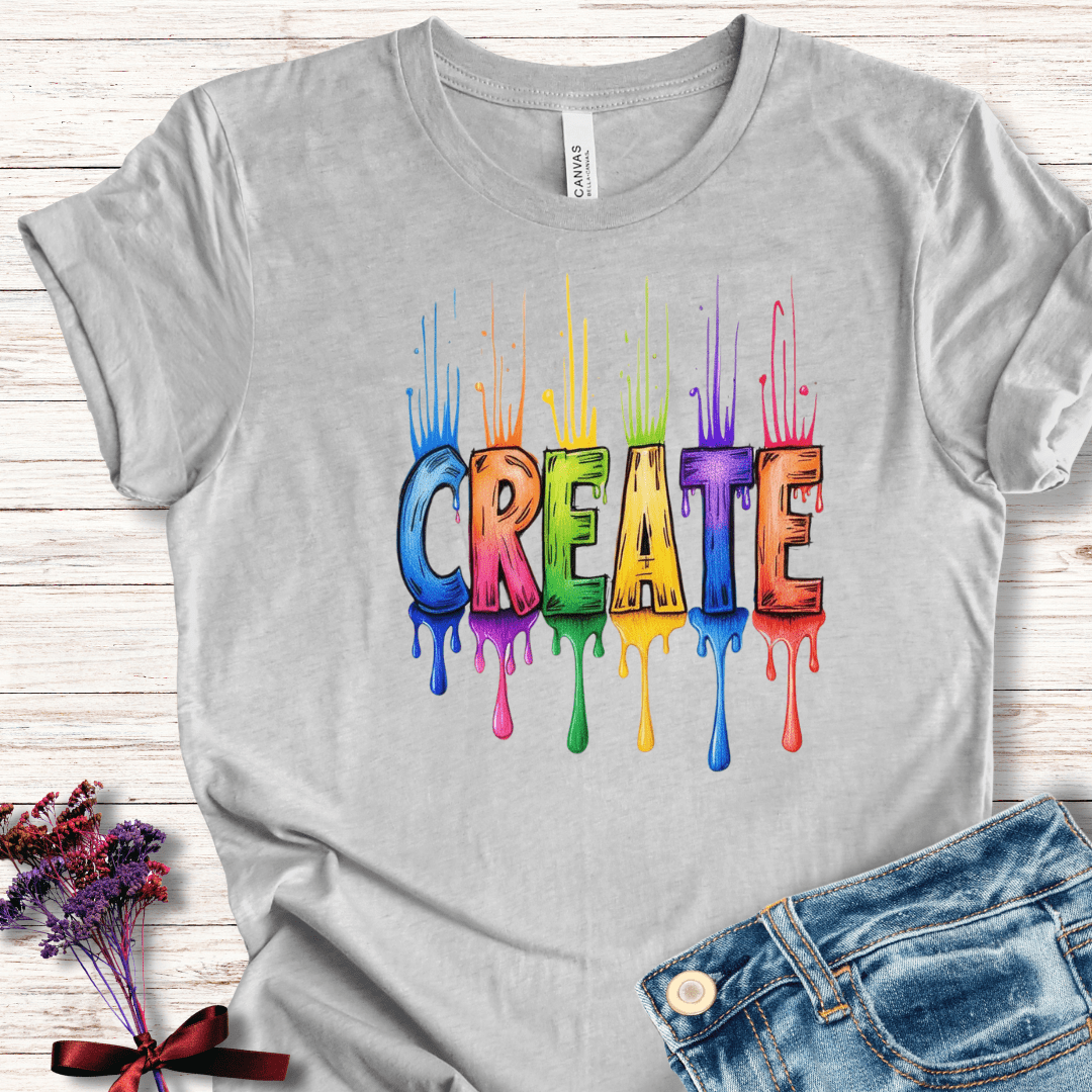 Rainbow Create T-Shirt Light Grey / S