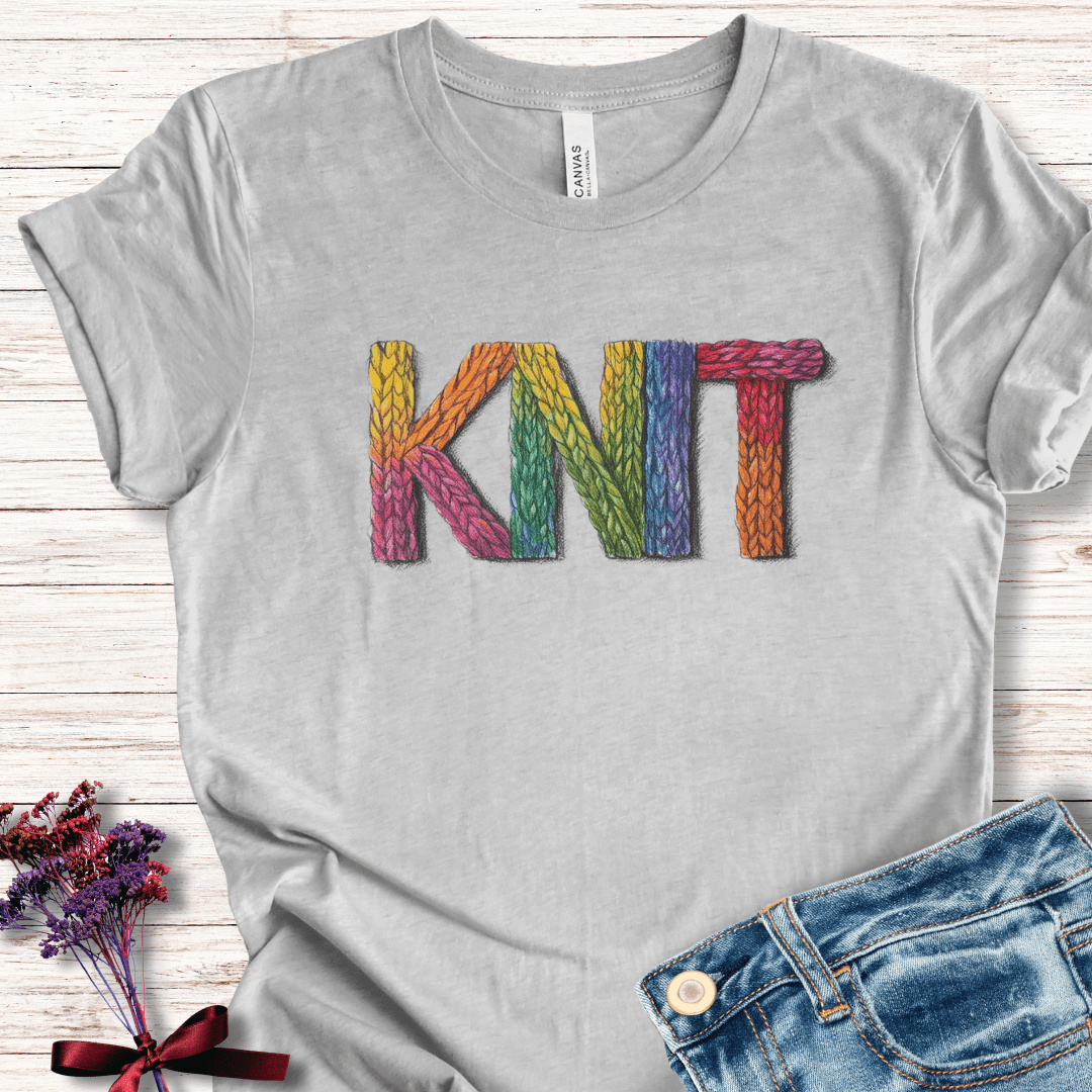Rainbow Knit T-Shirt Light Grey / S