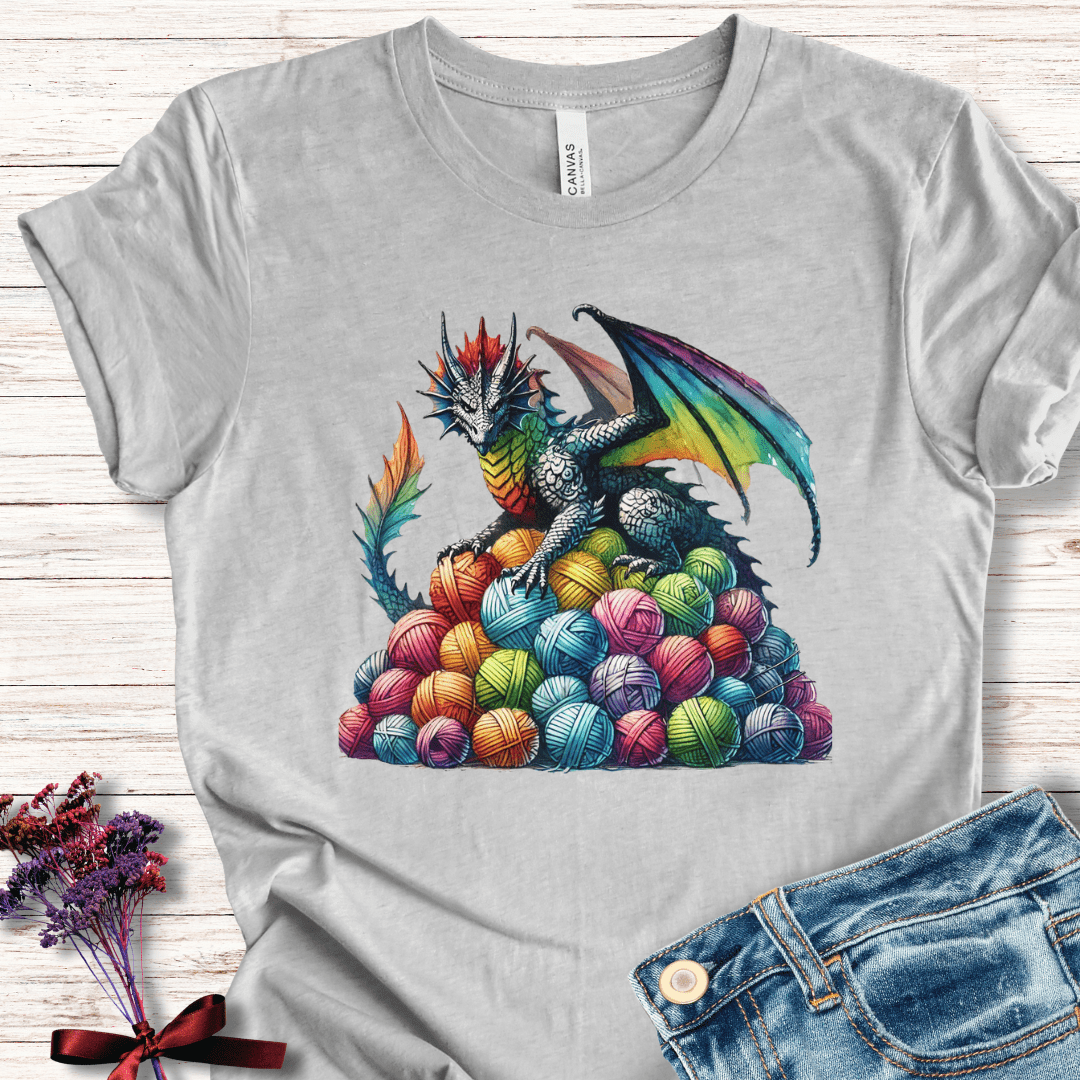Yarn Dragon (no slogan) T-Shirt Light Grey / S