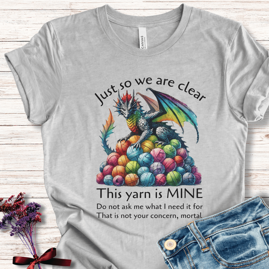 Yarn Dragon with slogan T-Shirt Light Grey / S