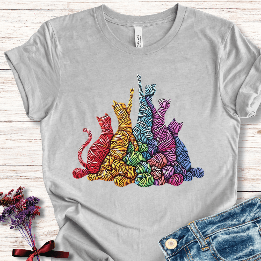 Fiber Felines T-Shirt Light Grey / XS