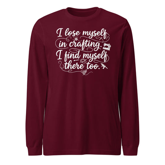 Find Myself Long Sleeve Tee Maroon / S