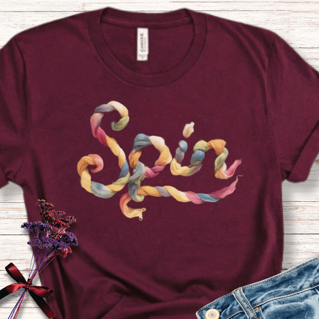 Rainbow Spin T-Shirt Maroon / S