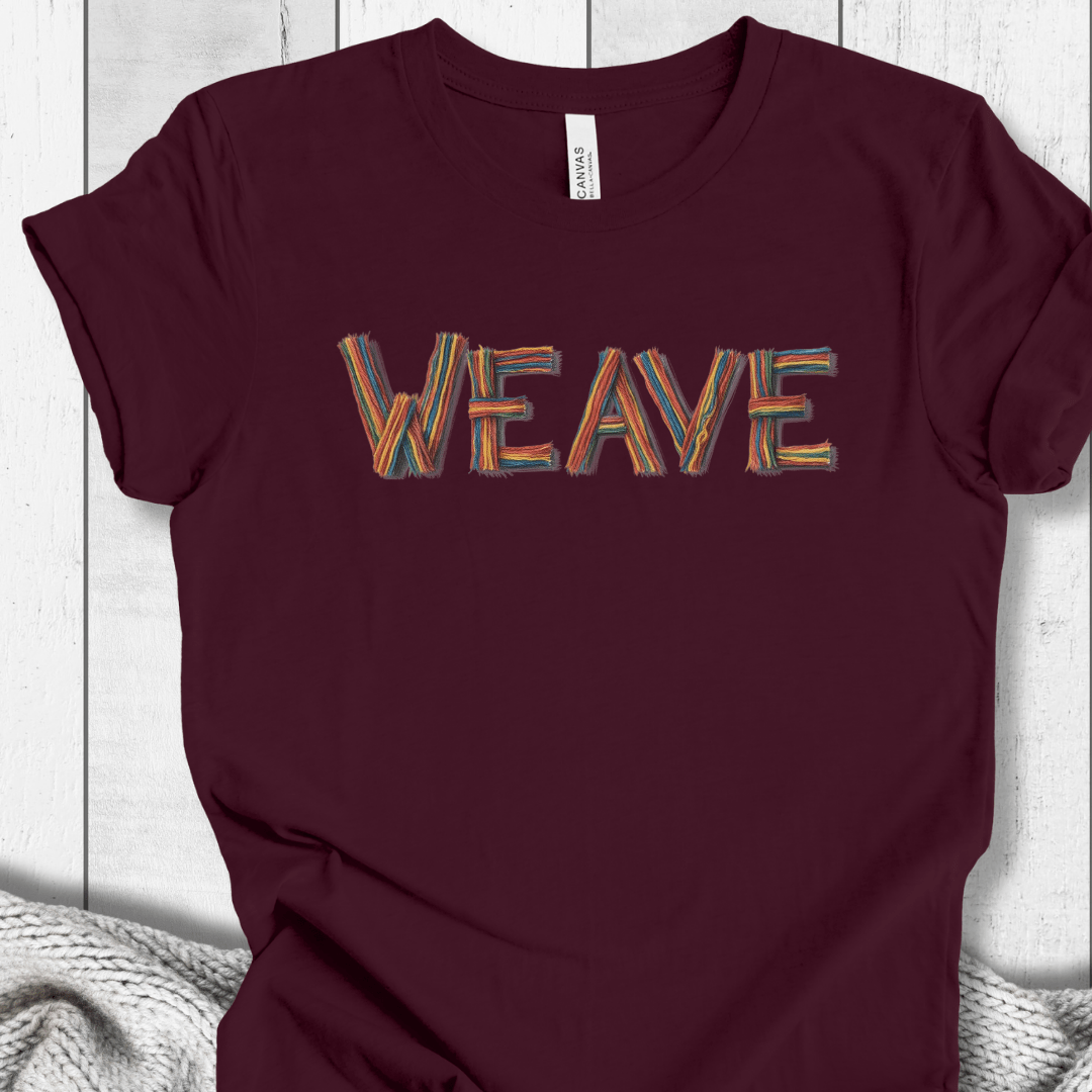 Rainbow Weave T-Shirt Maroon / S