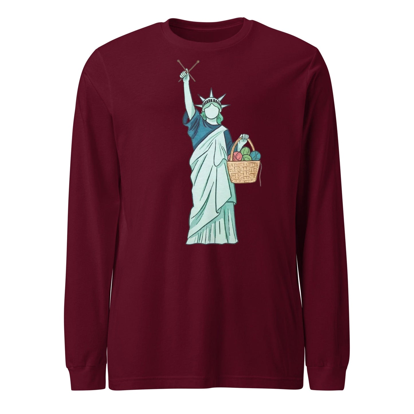Statue of Liberty Long Sleeve Tee Maroon / S