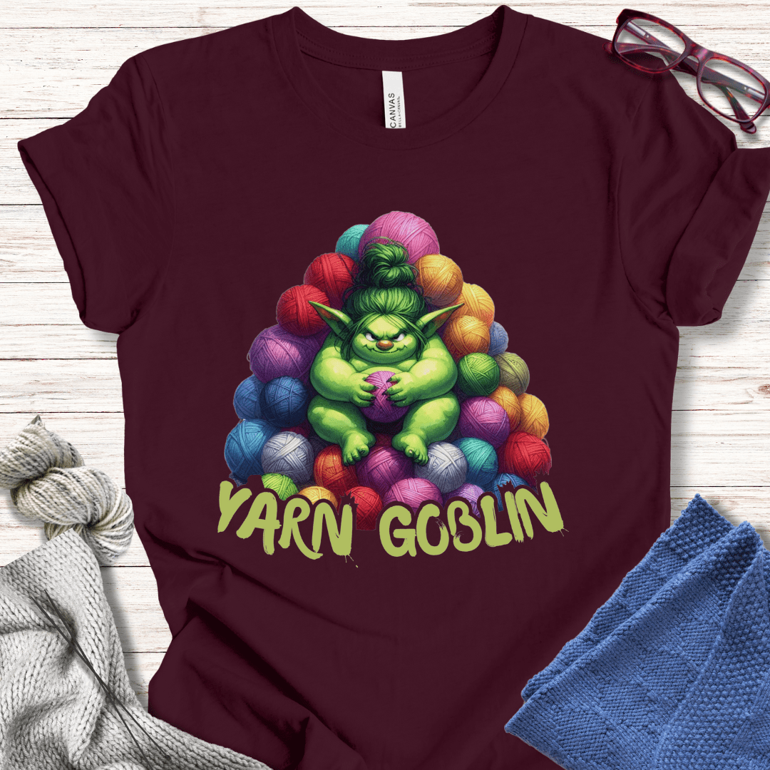 Yarn Goblin T-Shirt Maroon / S