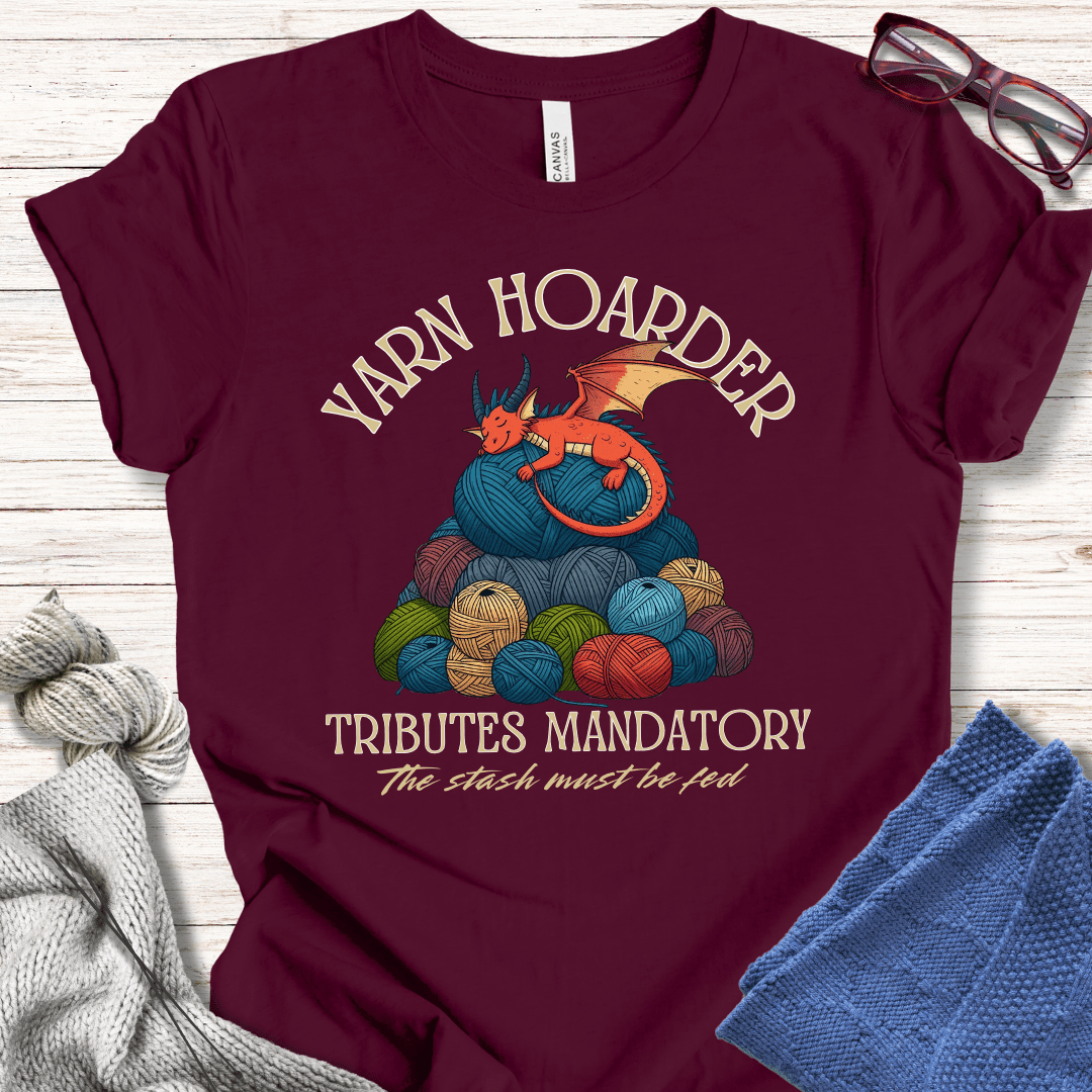 Yarn Hoarder T-Shirt Maroon / S