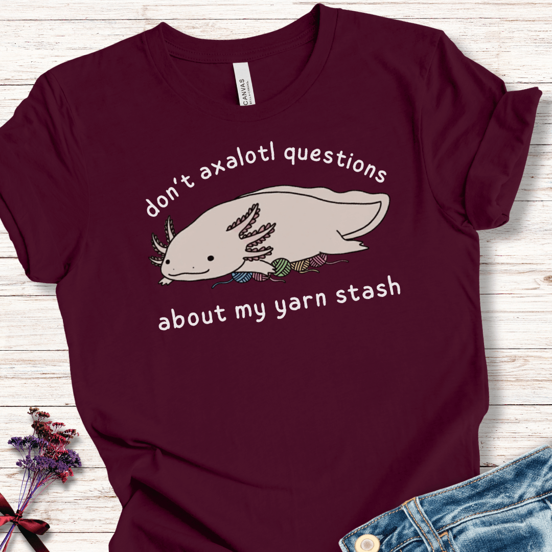 Axalotl Questions t-shirt Maroon / XS