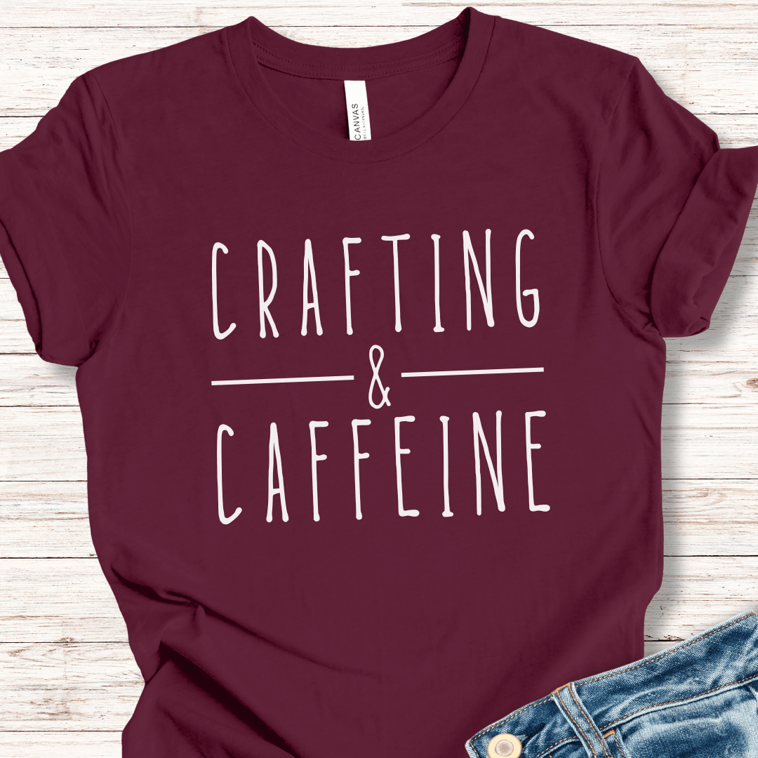 Crafting & Caffeine T-Shirt Maroon / XS