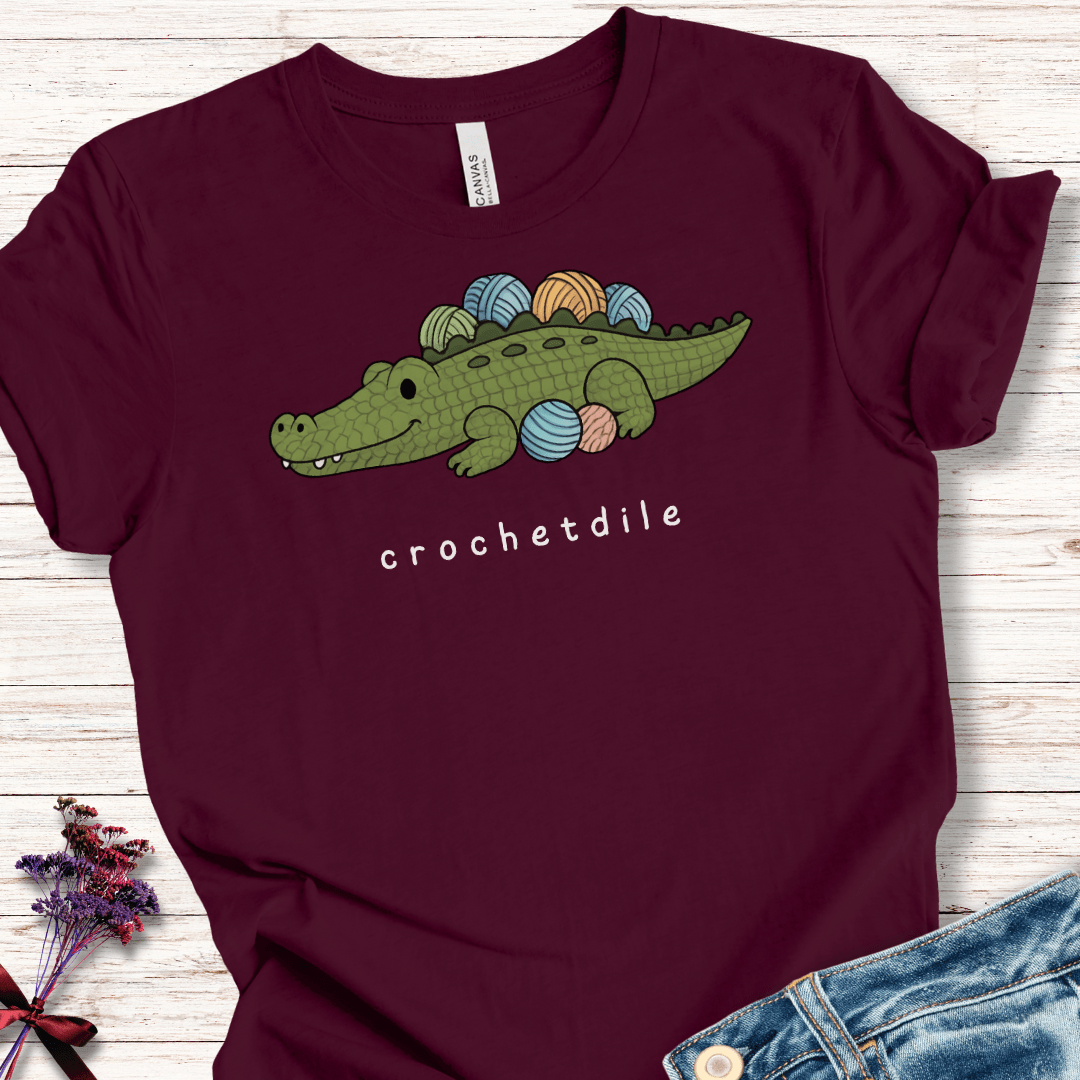 Crochetdile t-shirt Maroon / XS