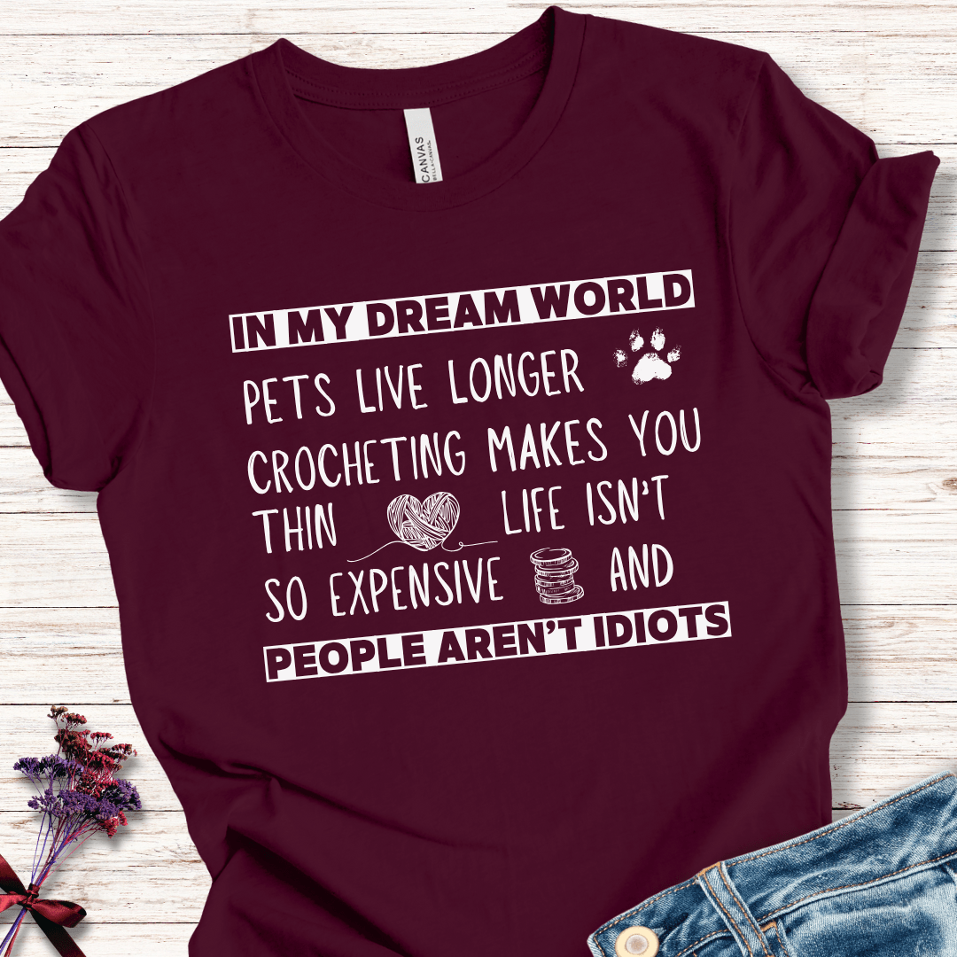 Dream World T-Shirt (crochet) Maroon / XS