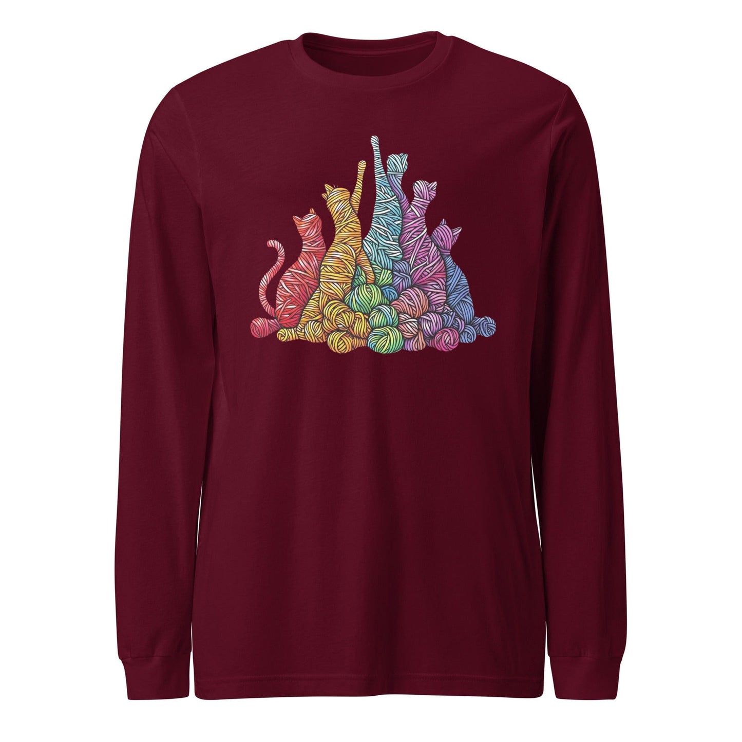 Fiber Felines Long Sleeve Tee Maroon / XS