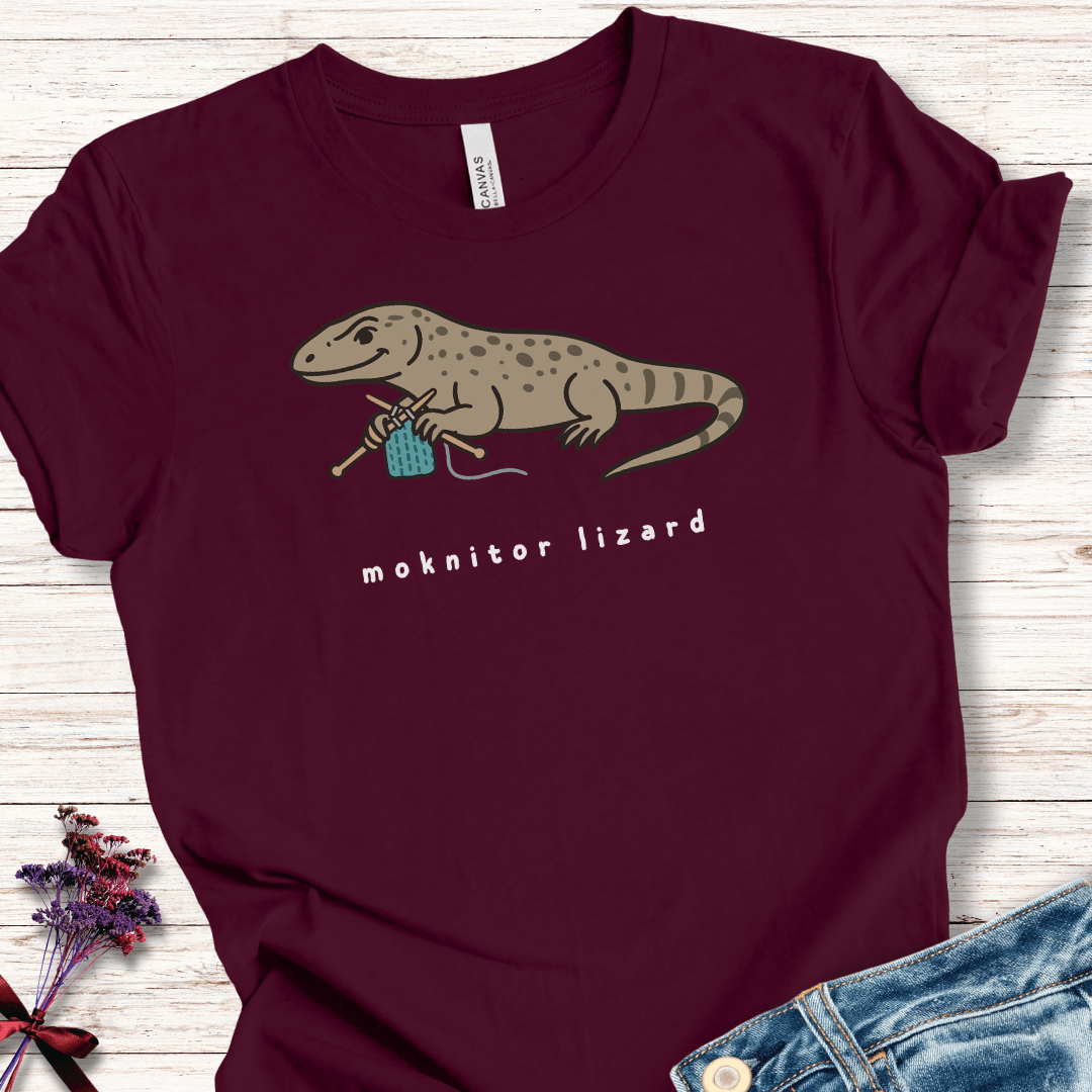 Moknitor Lizard t-shirt Maroon / XS