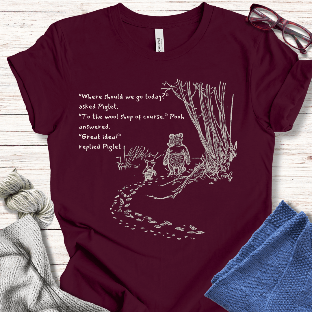 Pooh and Piglet T-Shirt Maroon / XS
