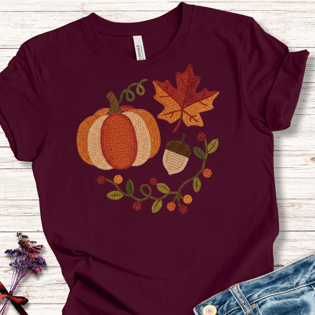 Pumpkin Spice T-Shirt Maroon / XS