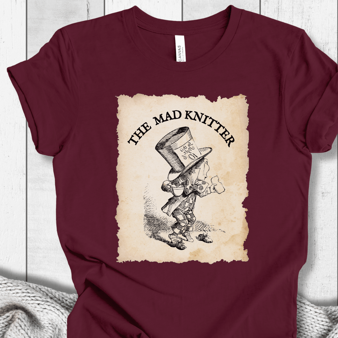 The Mad Knitter T-Shirt Maroon / XS