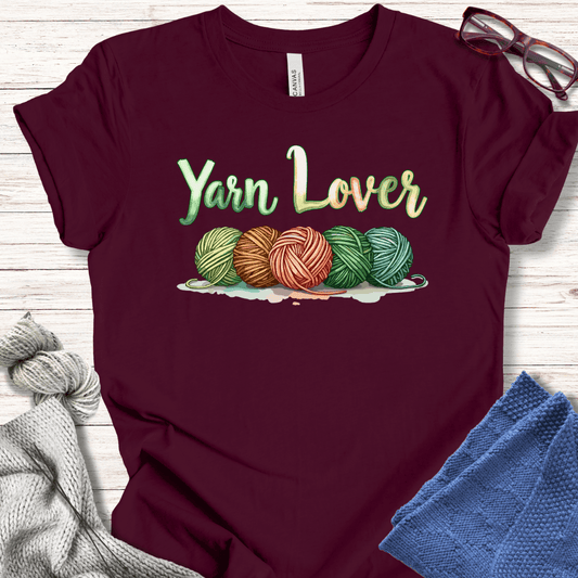 Yarn Lover (earthy) T-Shirt Maroon / XS