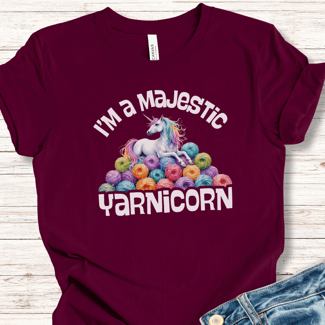 Yarnicorn T-Shirt Maroon / XS