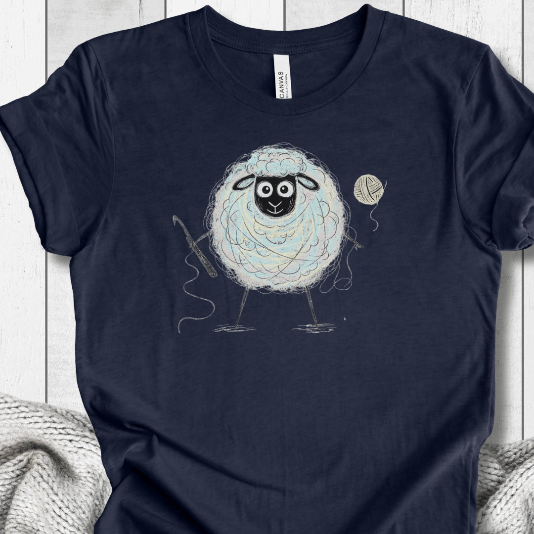 Crochet Sheepet T-Shirt Navy / XS