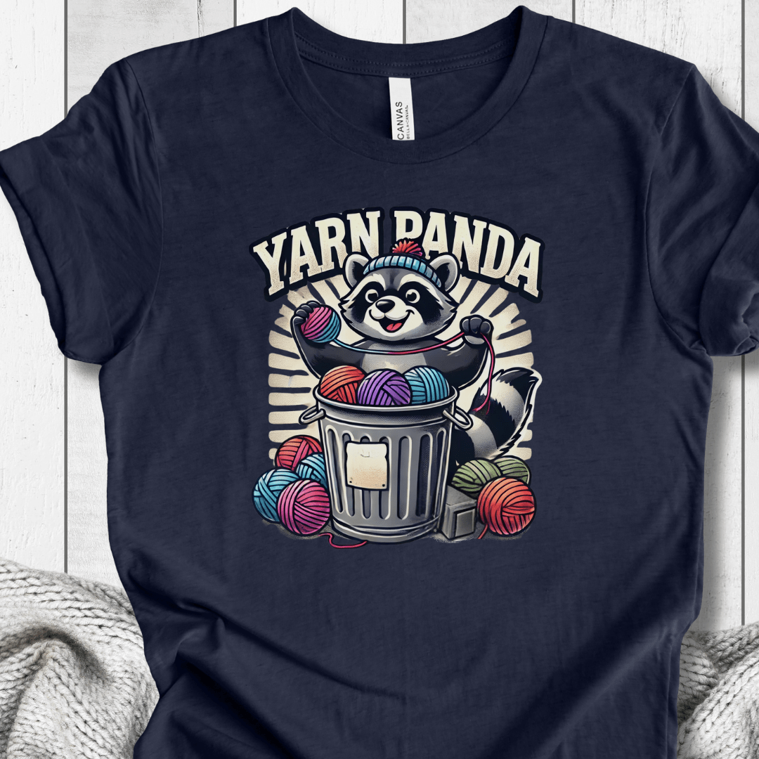 Cute Yarn Panda T-Shirt Navy / XS