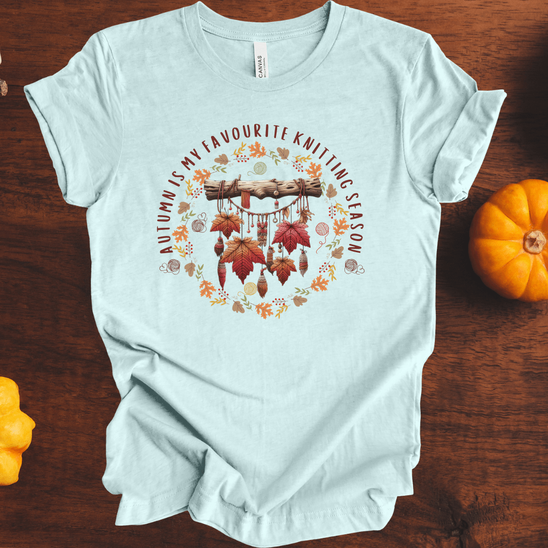 Autumn is my Knitting Season T-Shirt Prism Ice Blue / S