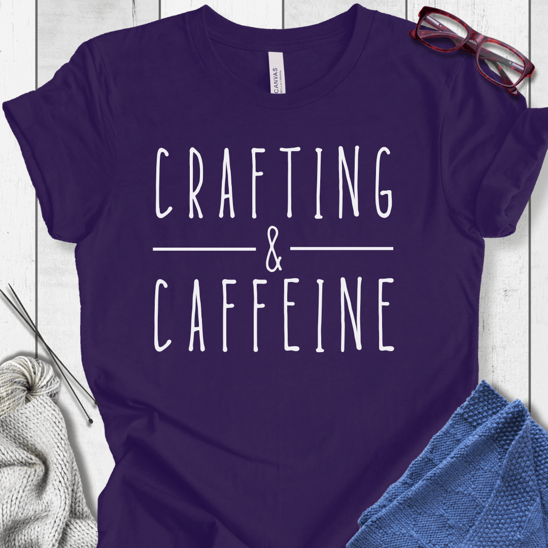 Crafting & Caffeine T-Shirt Purple / XS