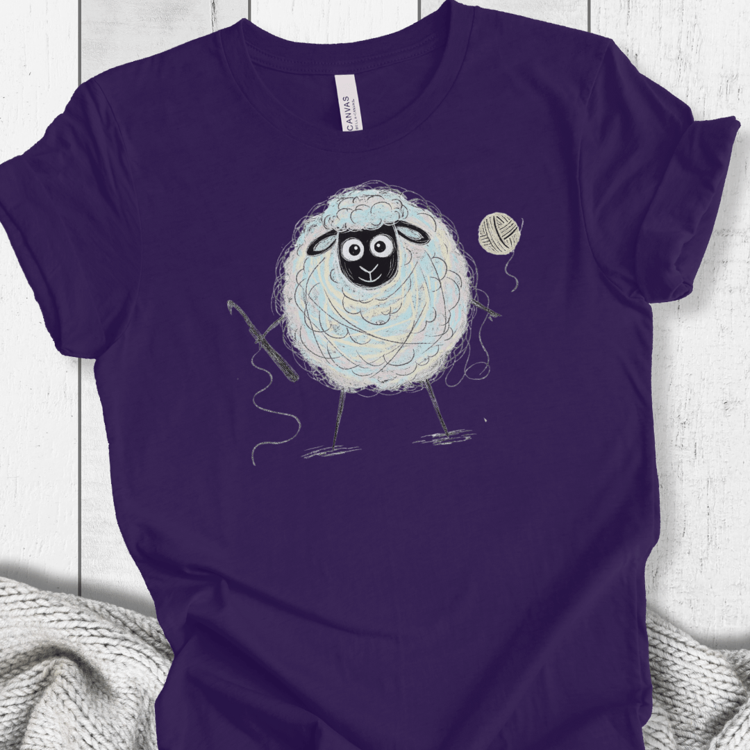 Crochet Sheepet T-Shirt Purple / XS
