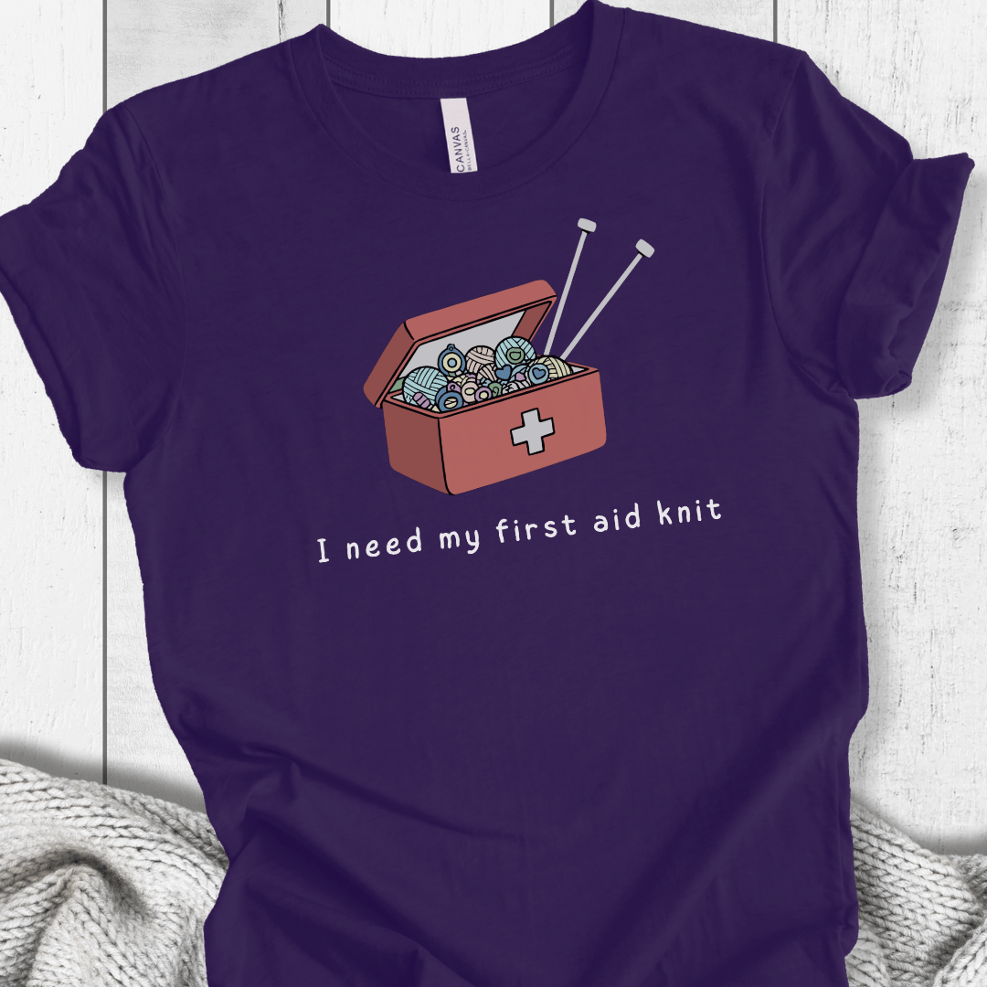First Aid Knit T-Shirt Purple / XS