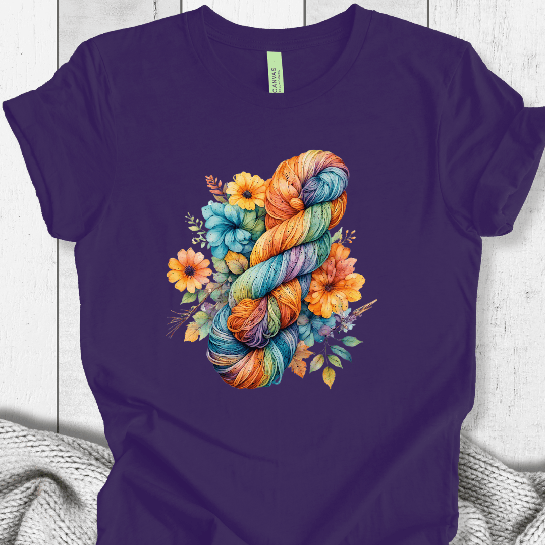 Floral Skein T-Shirt Purple / XS