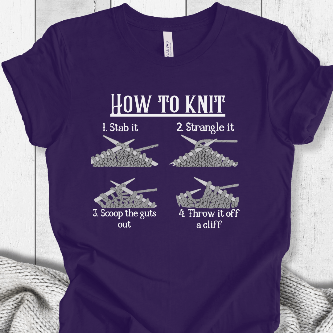 How to knit T-Shirt Purple / XS