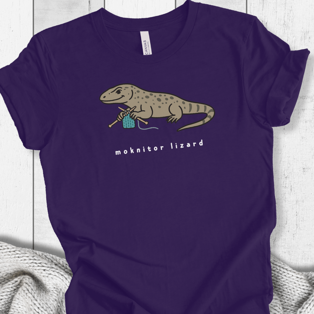 Moknitor Lizard t-shirt Purple / XS