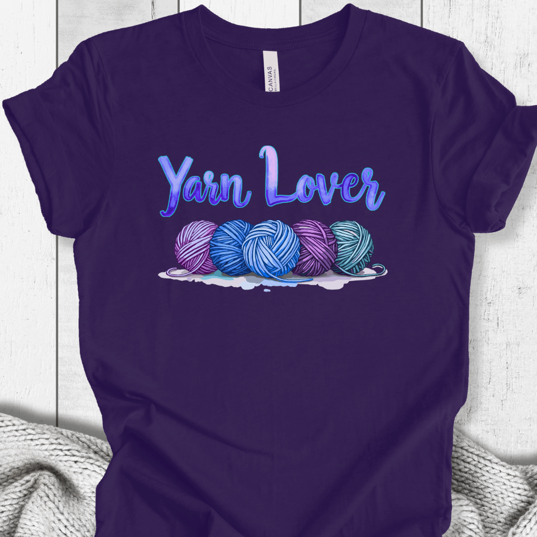 Yarn Lover (blues) T-Shirt Purple / XS