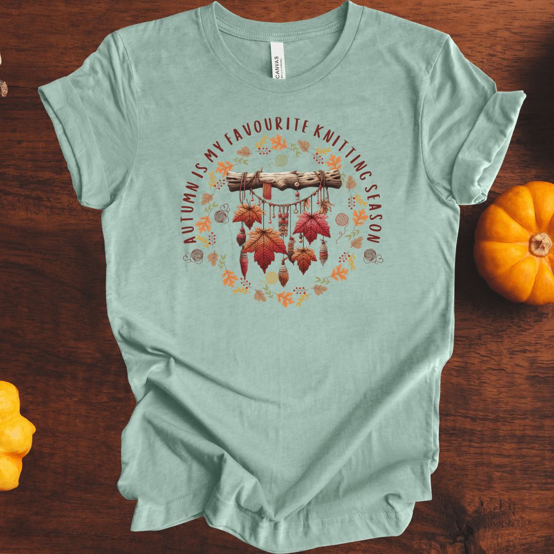 Autumn is my Knitting Season T-Shirt Sea Breeze / S