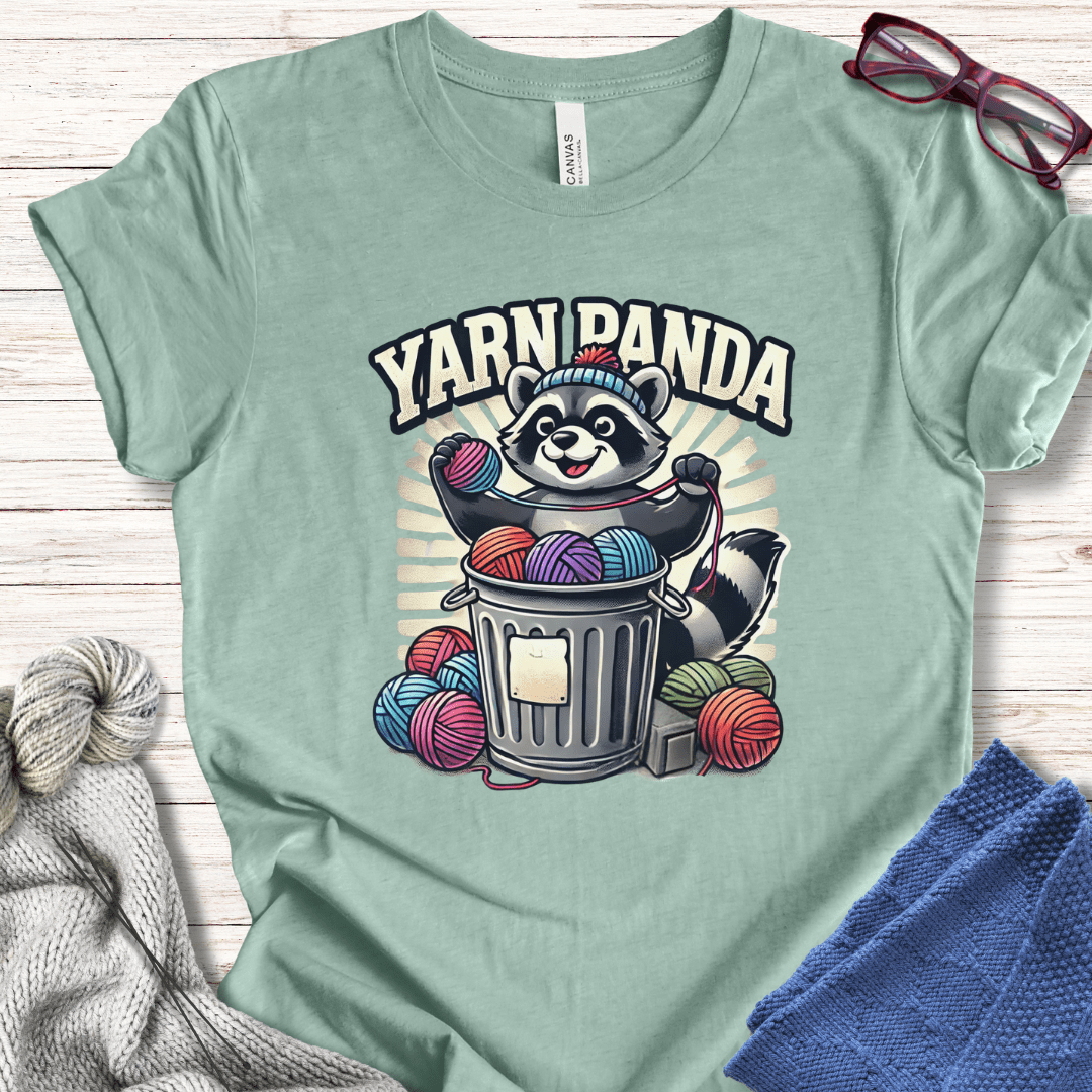 Cute Yarn Panda T-Shirt Sea Breeze / XS
