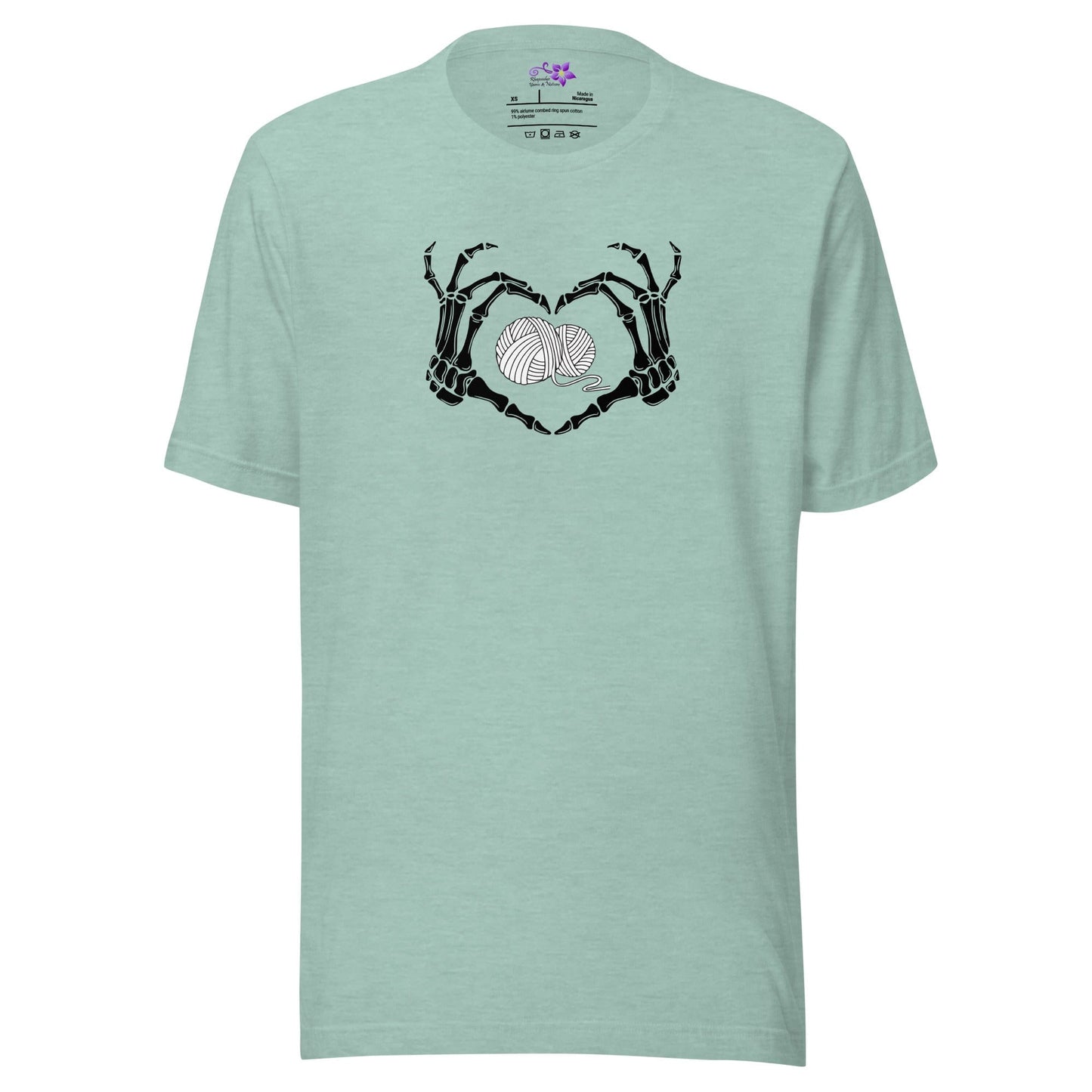 Skeletal Heart Crew Neck T-Shirt Sea Breeze / XS