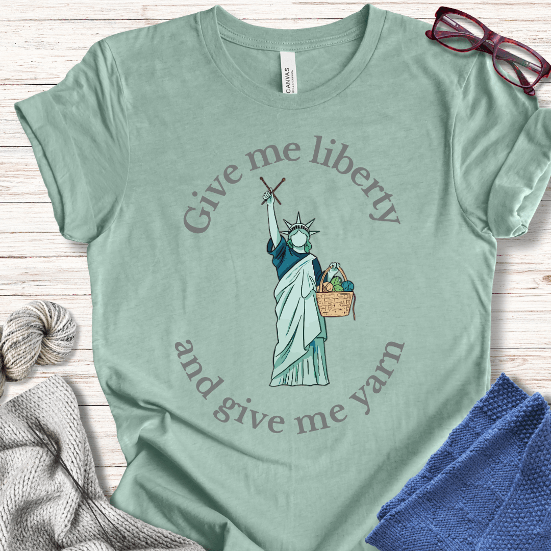 Statue of Liberty T-Shirt (With Text) Sea Breeze / XS