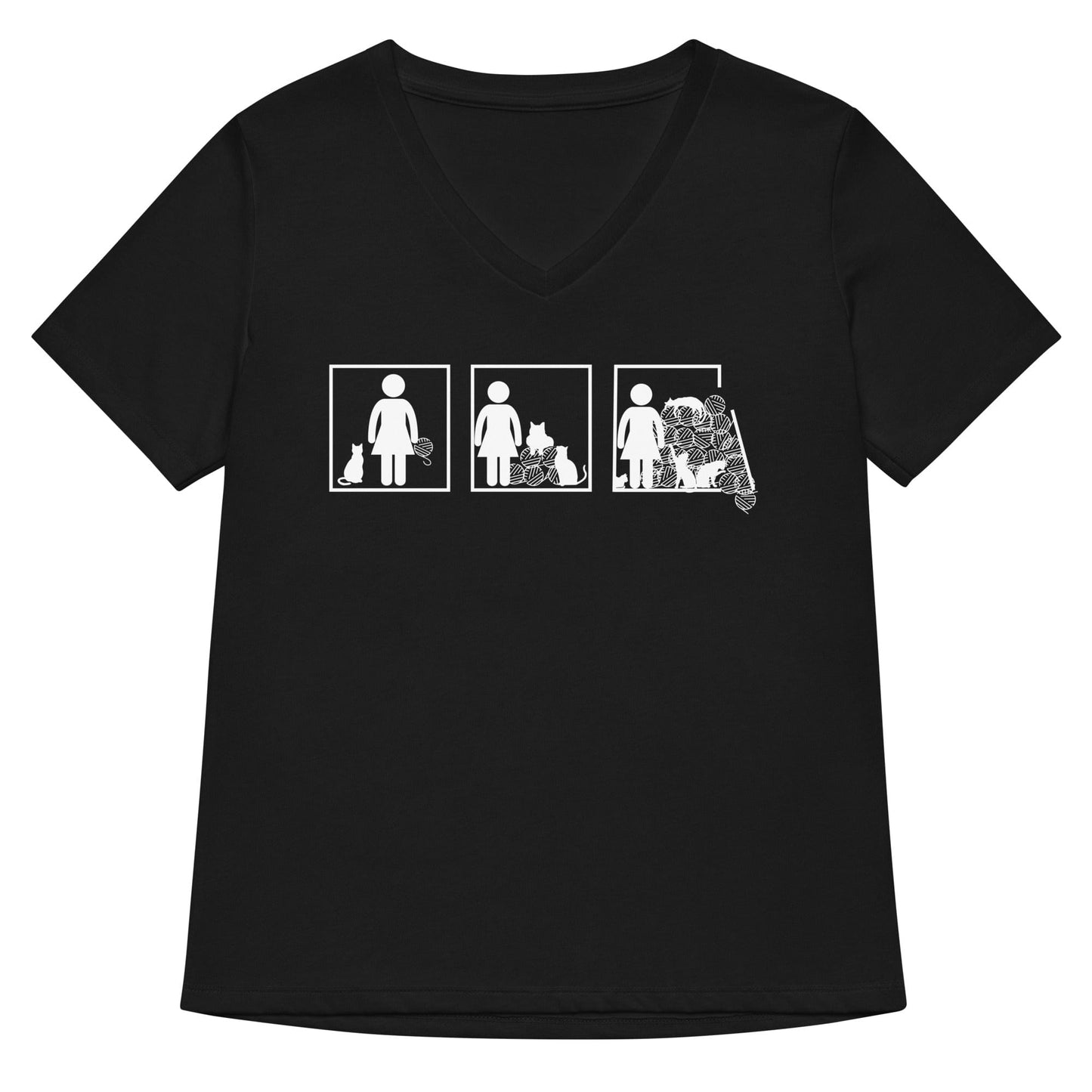 The Inevitable Escalation V Neck T-Shirt Solid Black Blend / S