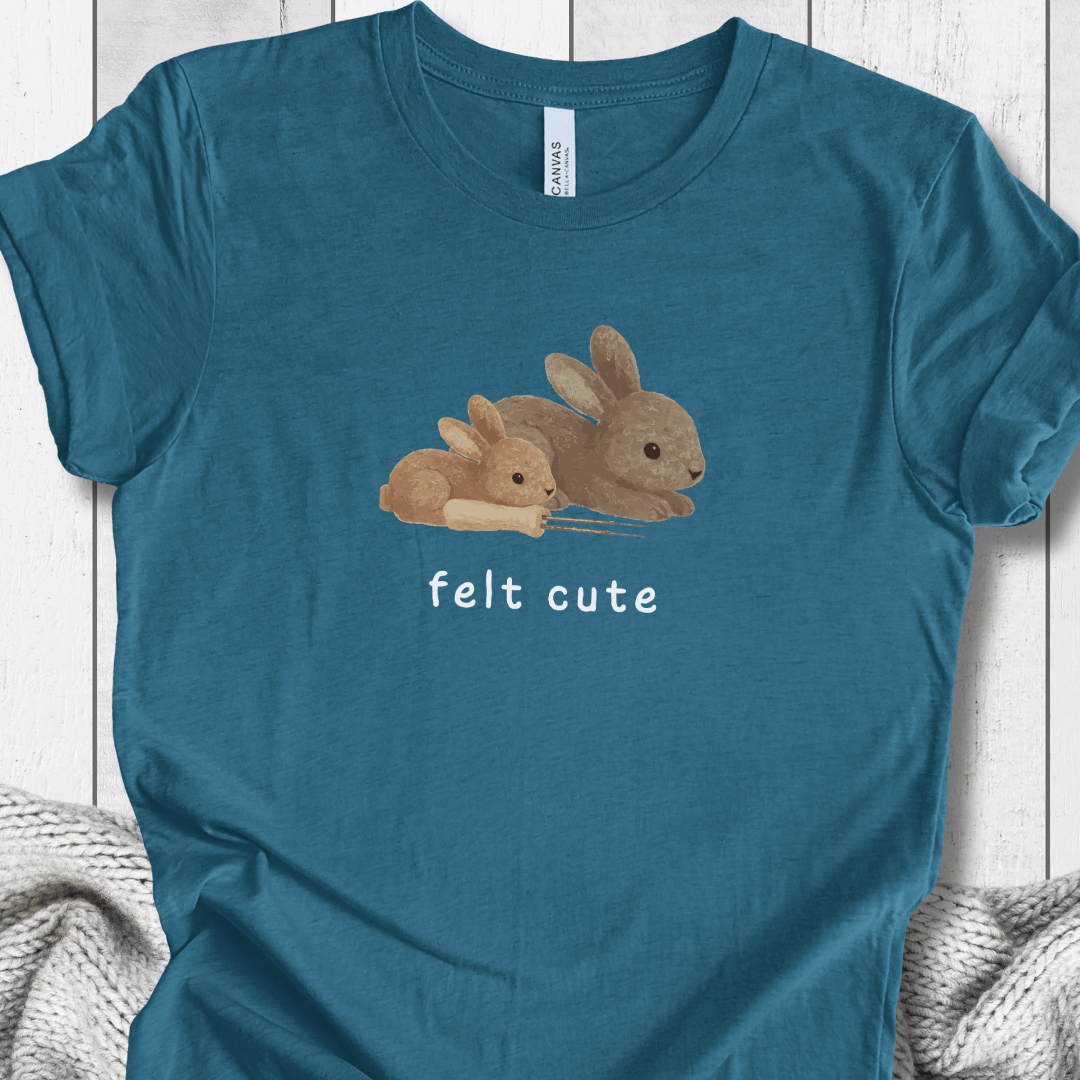 Felt Cute t-shirt Teal / S